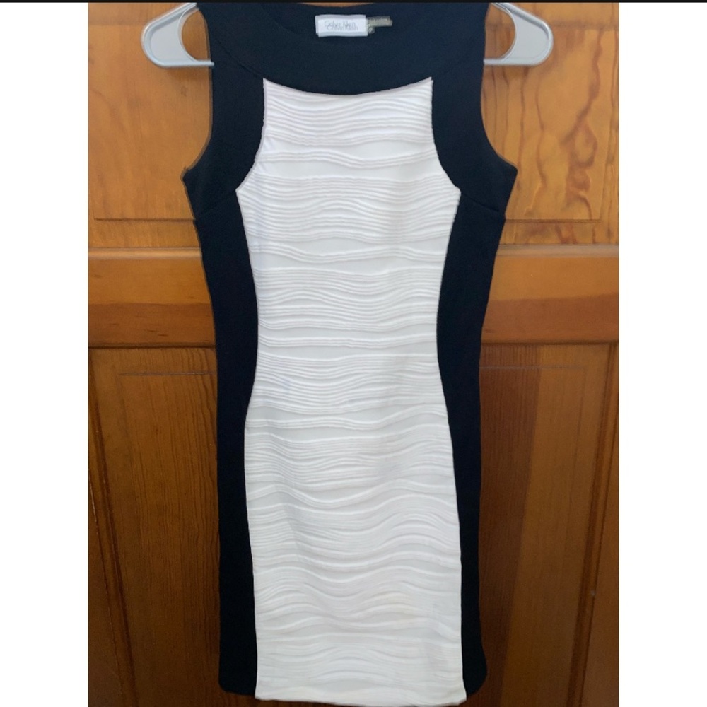 Black and white Calvin Klein bodycon dress